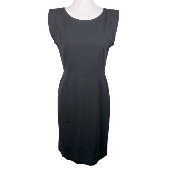 Kenneth Cole Black Business Career Sheath Midi Dress Size 2 - Picture 1 of 9